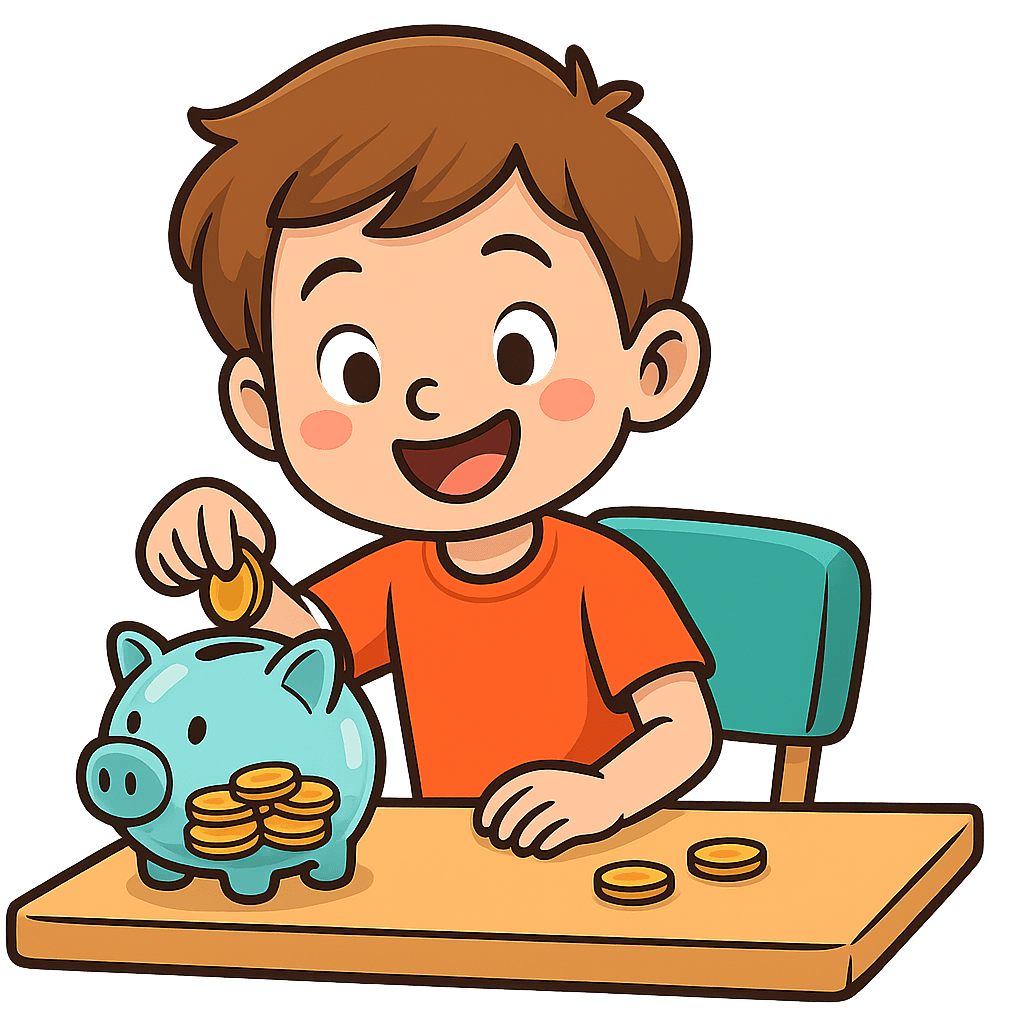 Crianças aprendendo sobre finanças